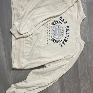 GAP Original Cream Sweatshirt with Navy Print